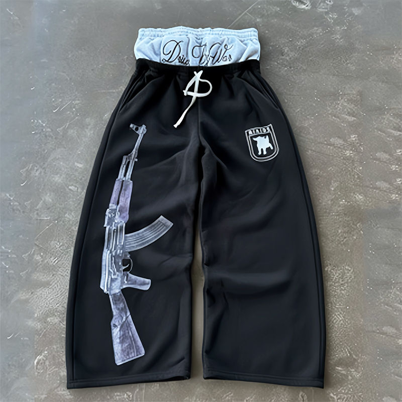 Miniatura: Y2K High-Waisted Printed Embroidered Street Guard Pants Spring Summer Casual Str