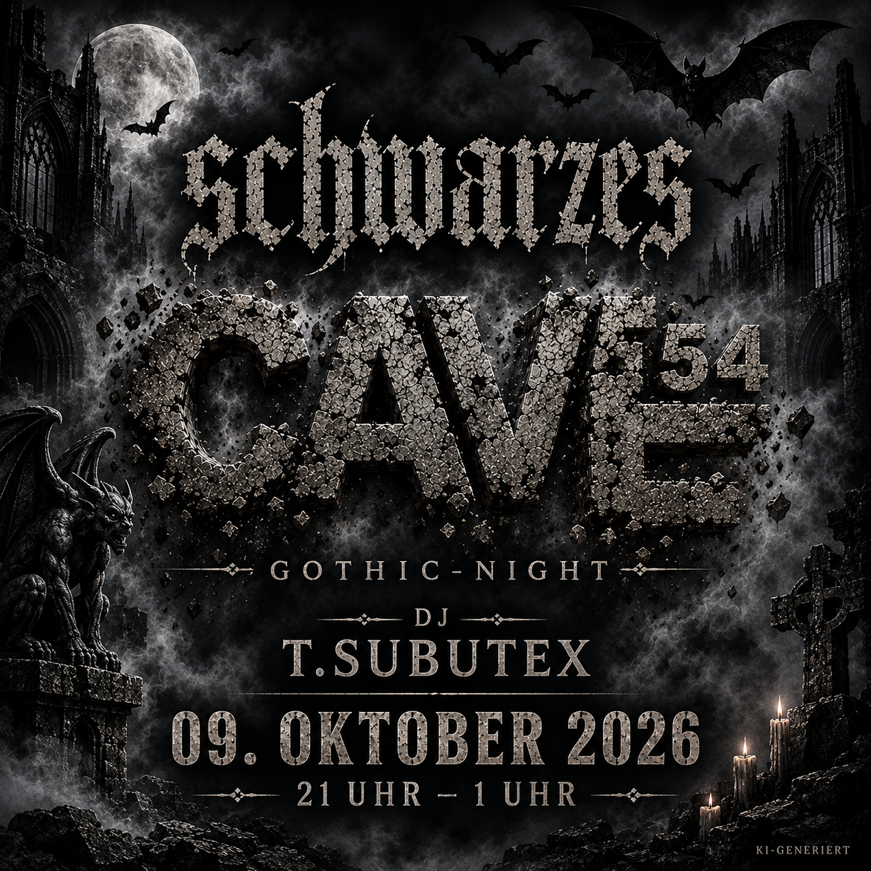 Schwarzes Cave mit DJ T_SUBUTEX – Cave54, 09.10.2026
