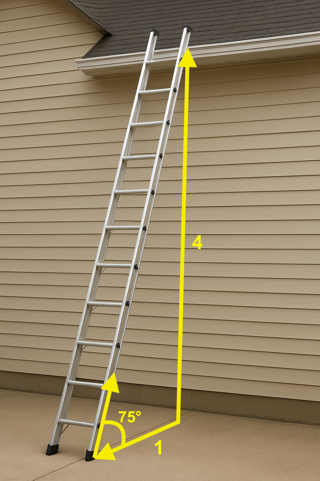 Correct ladder angle
