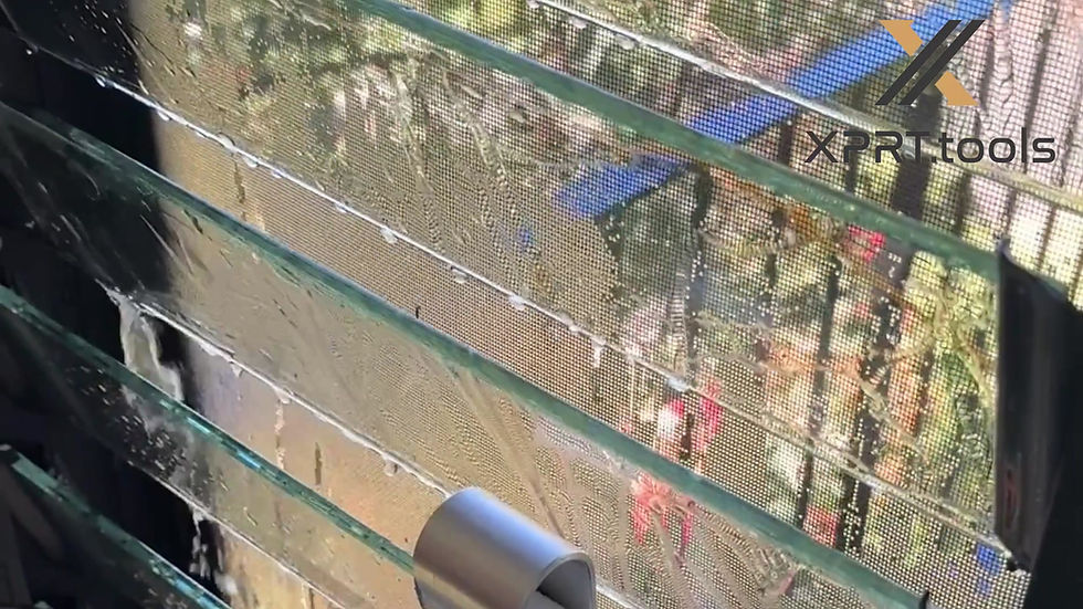Thumbnail: Cleaning glass louvres in action with louvre gun