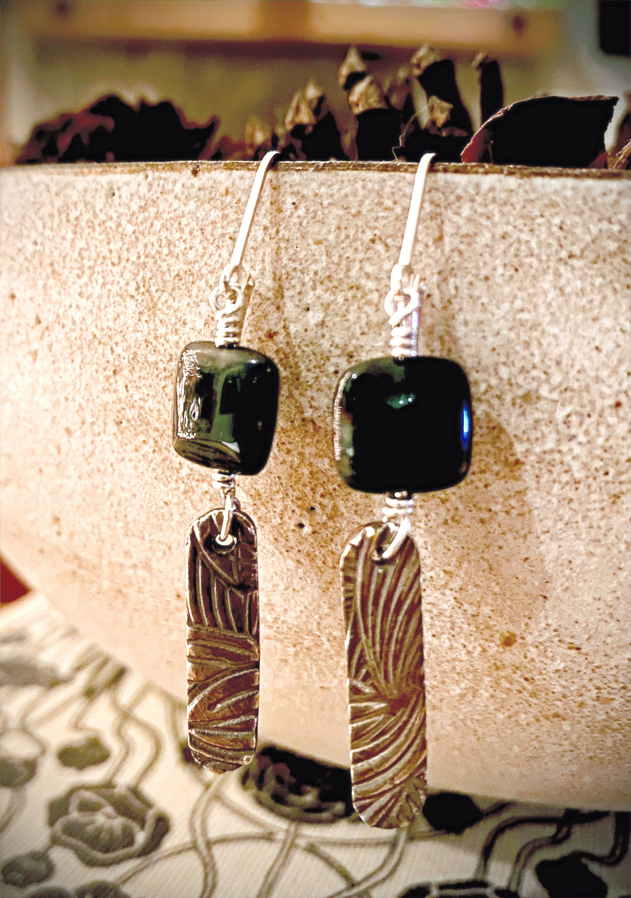 Pure Silver and Jade Earrings