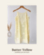 Butter Yellow Noodle Strap Viscose Chikankari Short Kurti hanging full view