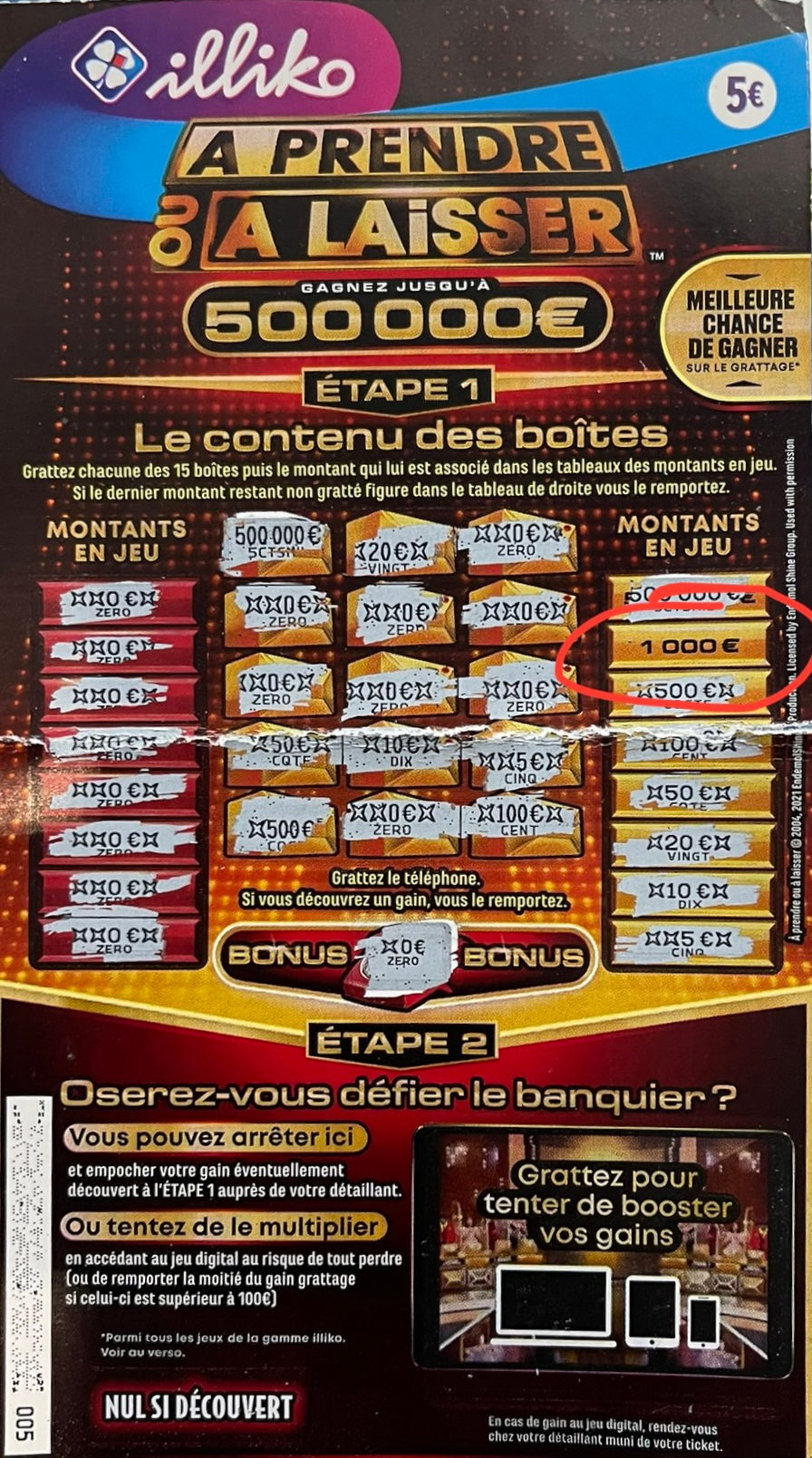 GROS GAIN GAGNANT DU 28 Avril 2023 :