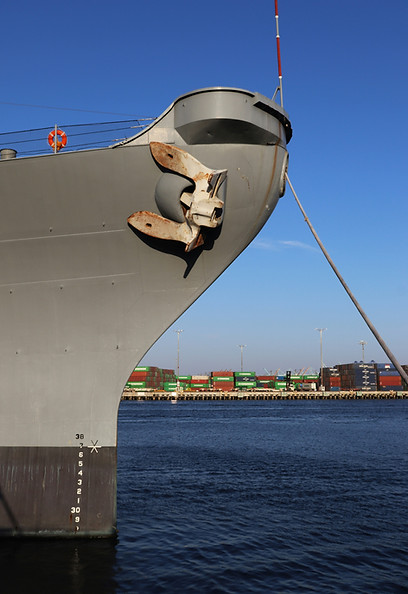 An anchor on a military vessel