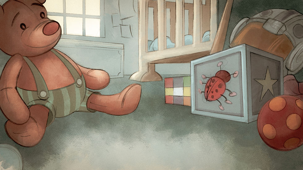 Nursery Background with Teddy Bear