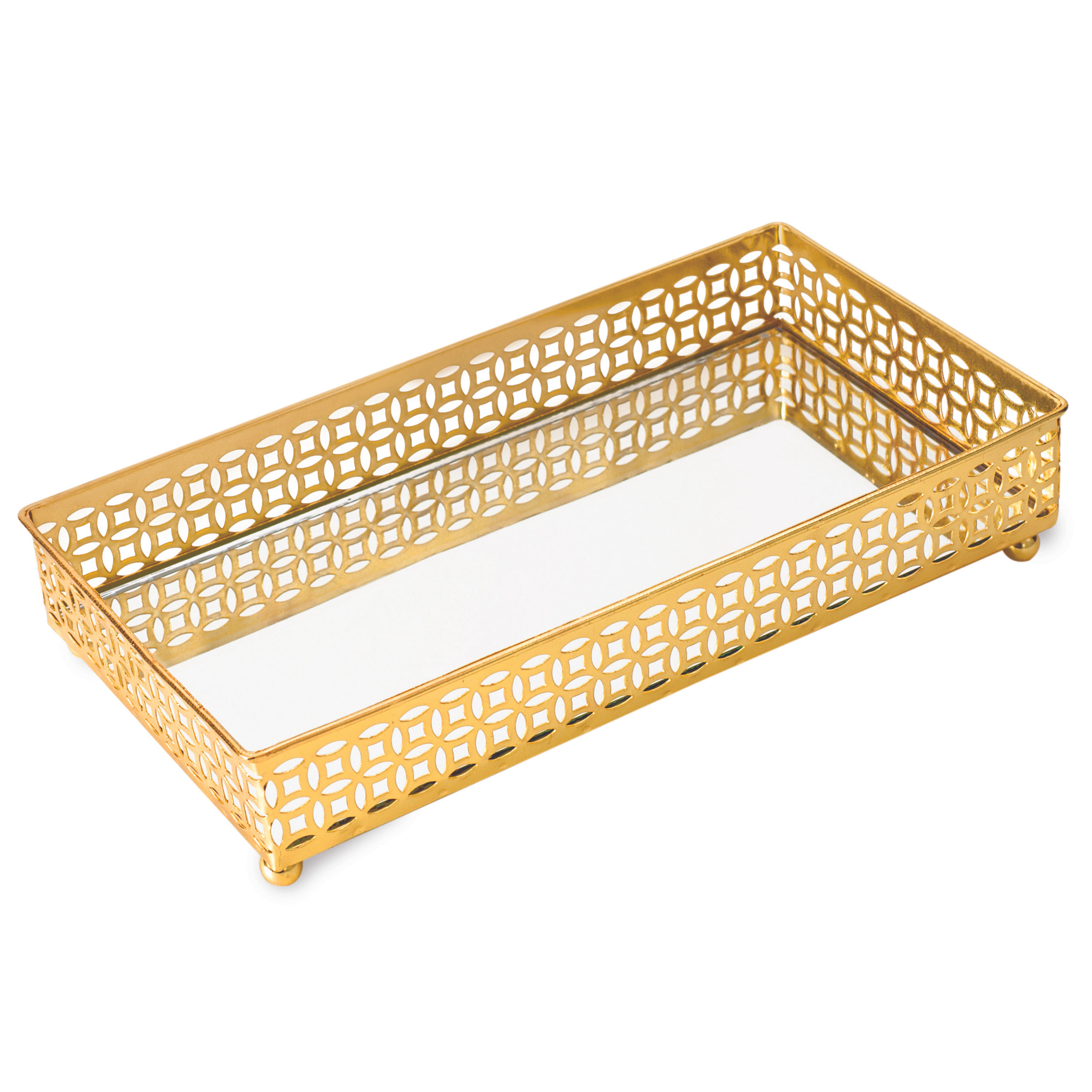 Bandeja Dourada com Espelho