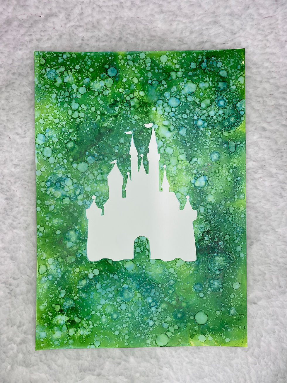 Thumbnail: Disney Inspired Alcohol Ink Art/Painting | Castle Silhouette