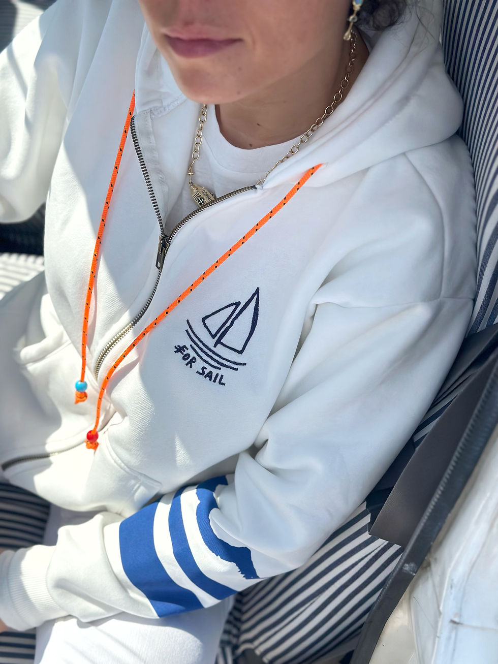 Thumbnail: FOR SAIL • white zipper hoodie