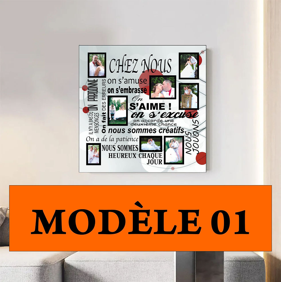 Cadre toile Chez Nous avec 8 Photo M004