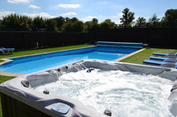 A hot tub with a view