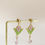 Miniature : Boucles d'oreilles ART DÉCO crocus opaque et vert opaque mat