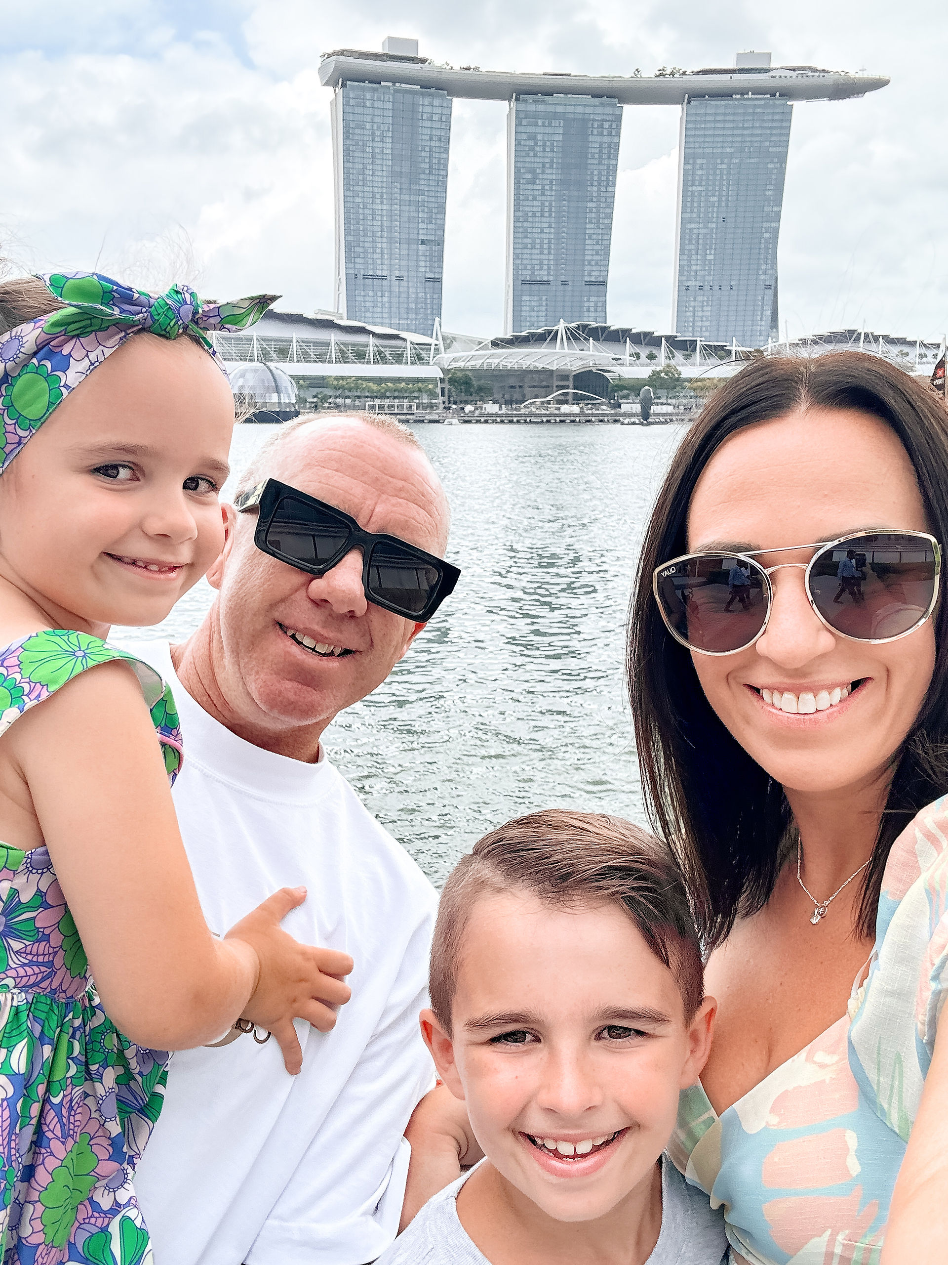 Family selfie at marina bay sands