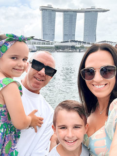Family selfie at marina bay sands