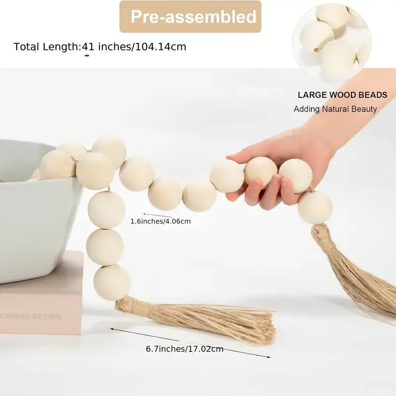 Thumbnail: Large Wood Bead Garland