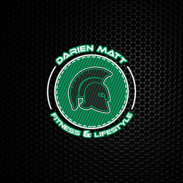 Graphic Design Services depict a background-filled Logo & Brand Identity for Darien Matt Fitness in Newmarket, Ontario, Canada. (1)