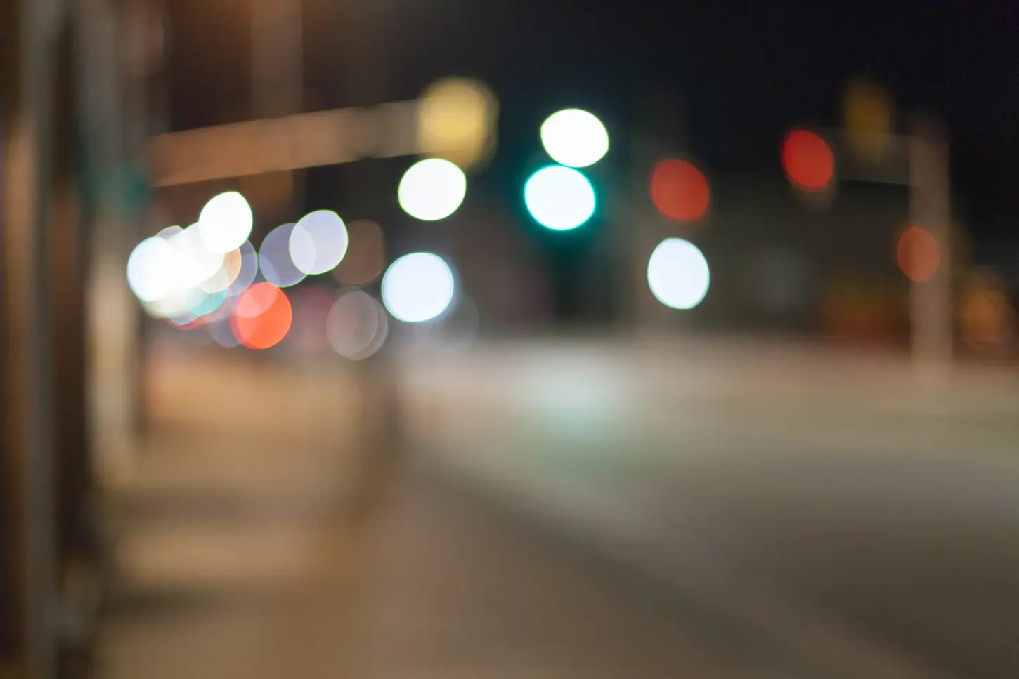 Night & Cityscape Fine-Art Photography by Blake Ferguson depicts Bokeh of Lights cast on Dundas Street East, London, Ontario, Canada.