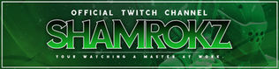 Graphic Design Services depicts a Branded Social Media Header for Twitch Streamers prepared for ShamRoKz of Newmarket, Ontario. (1)