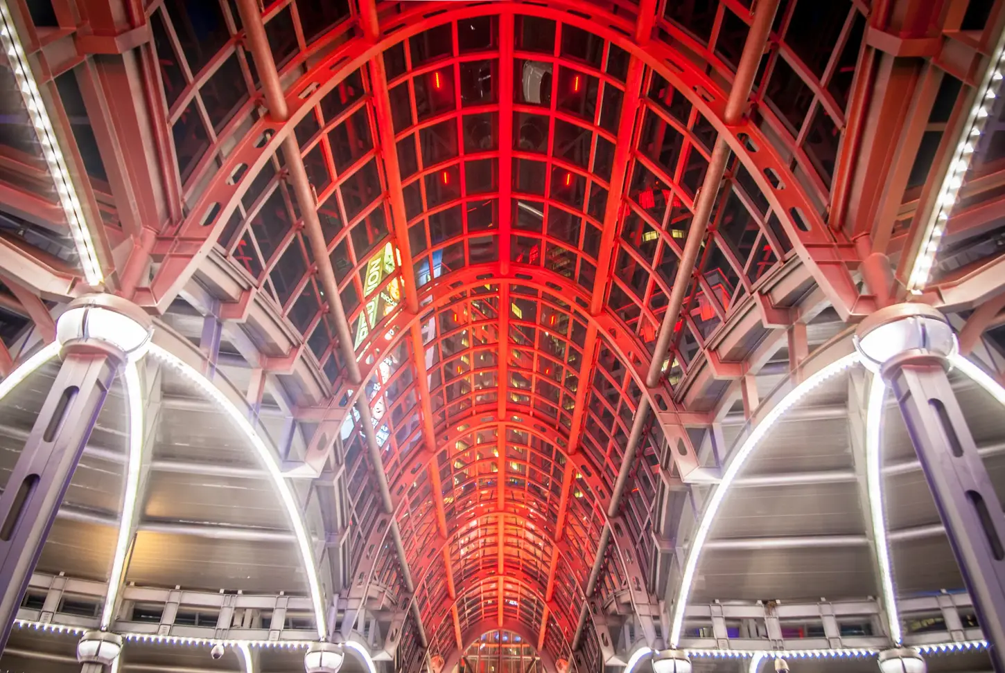 Night & Cityscape Fine-Art Photography by Blake Ferguson depicts the architecture and lighting of Fallsview Casino Front Door in Niagara Falls, Ontario, Canada.