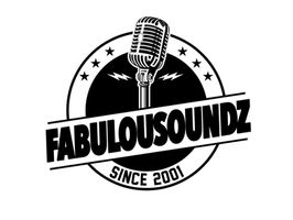 Graphic Design depicts a Black and White Logo that reads Fabulous Soundz Since 2001