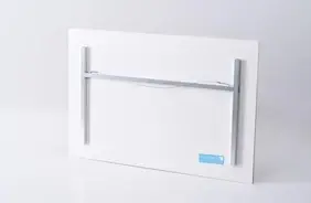 Thumbnail: A product photograph demonstrating a Floating wall mount for Matte Metal Photo Print made from Canadian-sourced aluminum