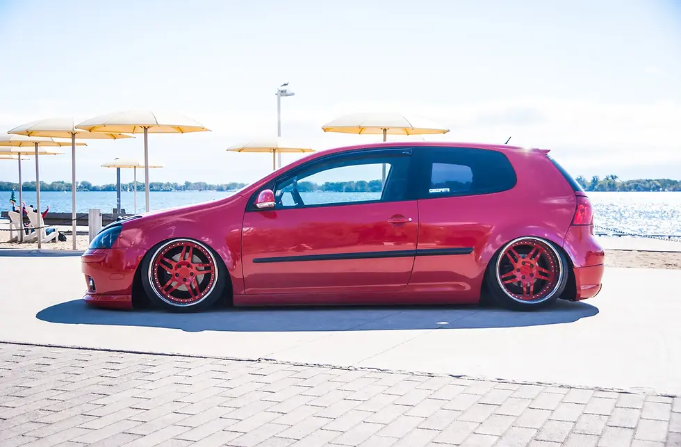 Car Photography by Blake Ferguson depicts Kevin Pratte and his 2008 Volkswagen Golf MK5 on the Toronto Harbourfront.