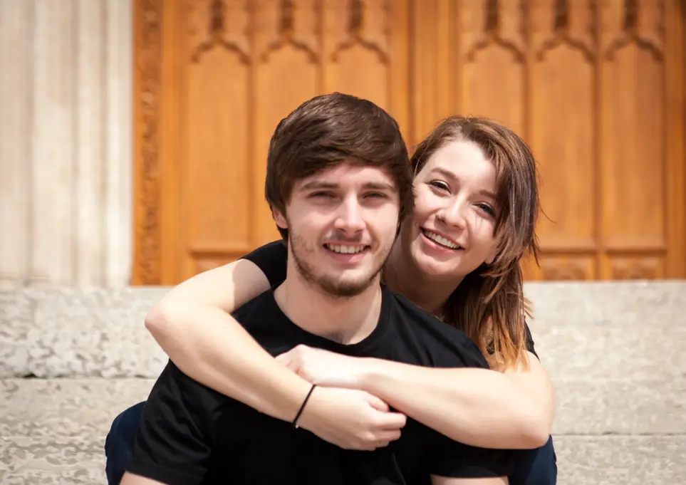 Couples & Engagement Photography by Blake Ferguson depicts a Happy Couple outside the St Peter’s Seminary, London, Ontario. (1)
