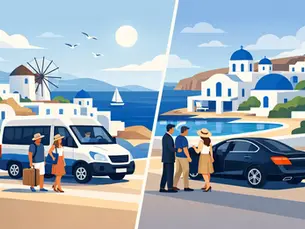 Hotel Shuttle Versus Private Car in Paros