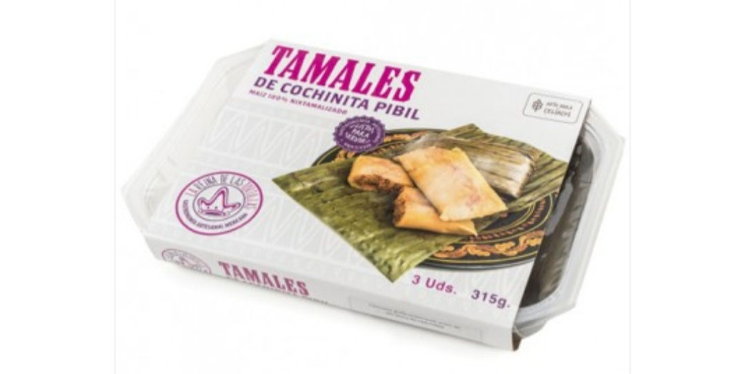 Tamales de cochinita pibil (bandeja con 3 unidades)