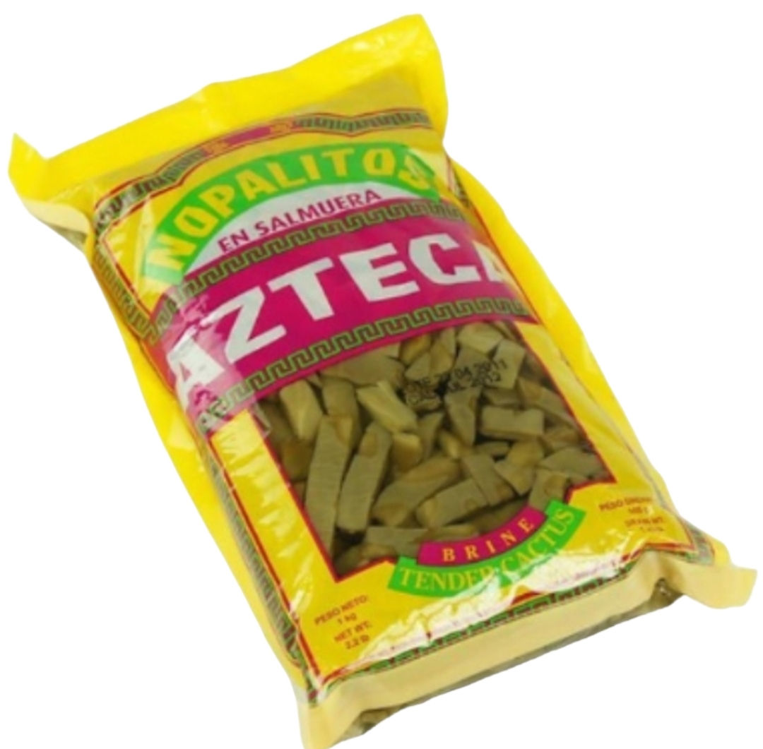 Nopales en Salmuera Azteca (Bolsa) -Lamelles de cactus cuits. 1kg
