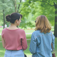 two women having a conversation from the