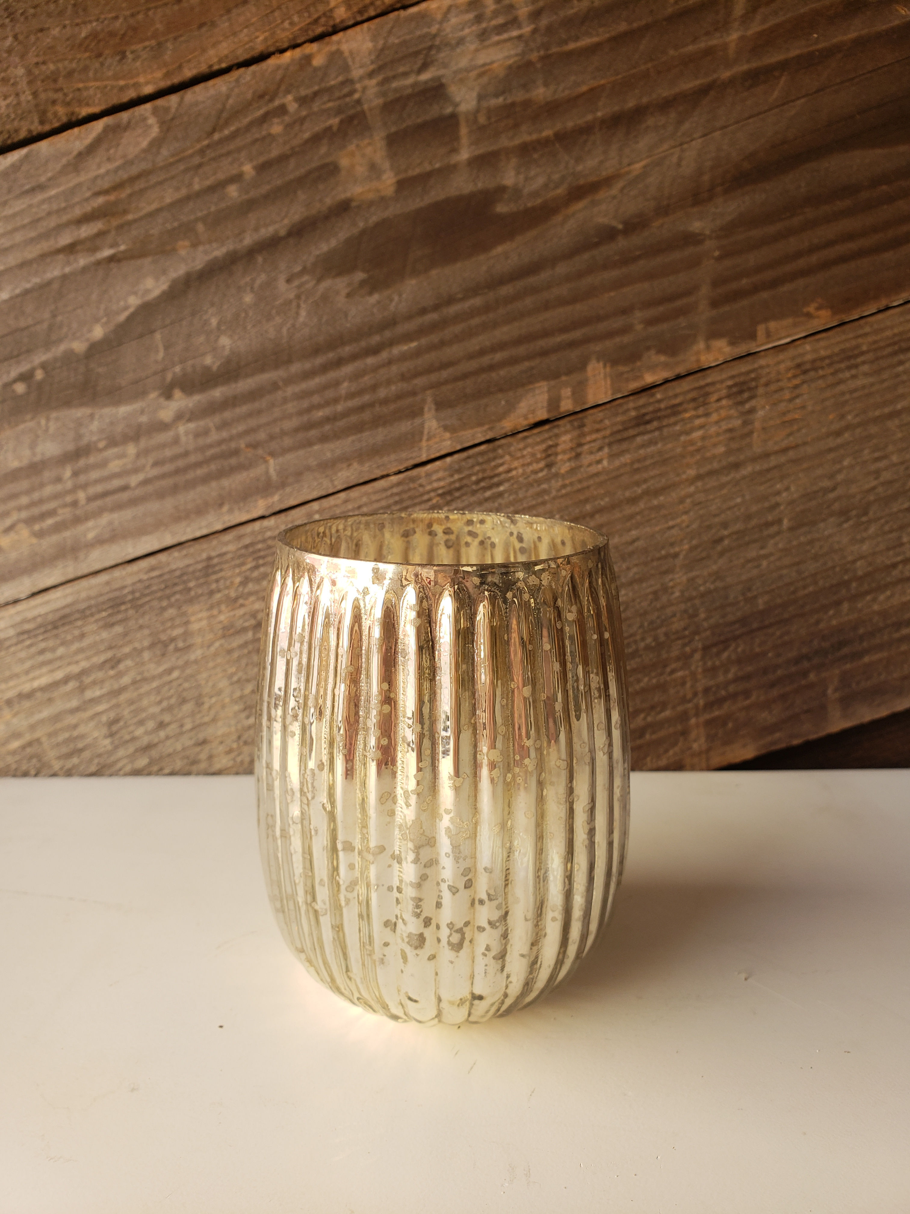 Fluted Mercury Glass Cup