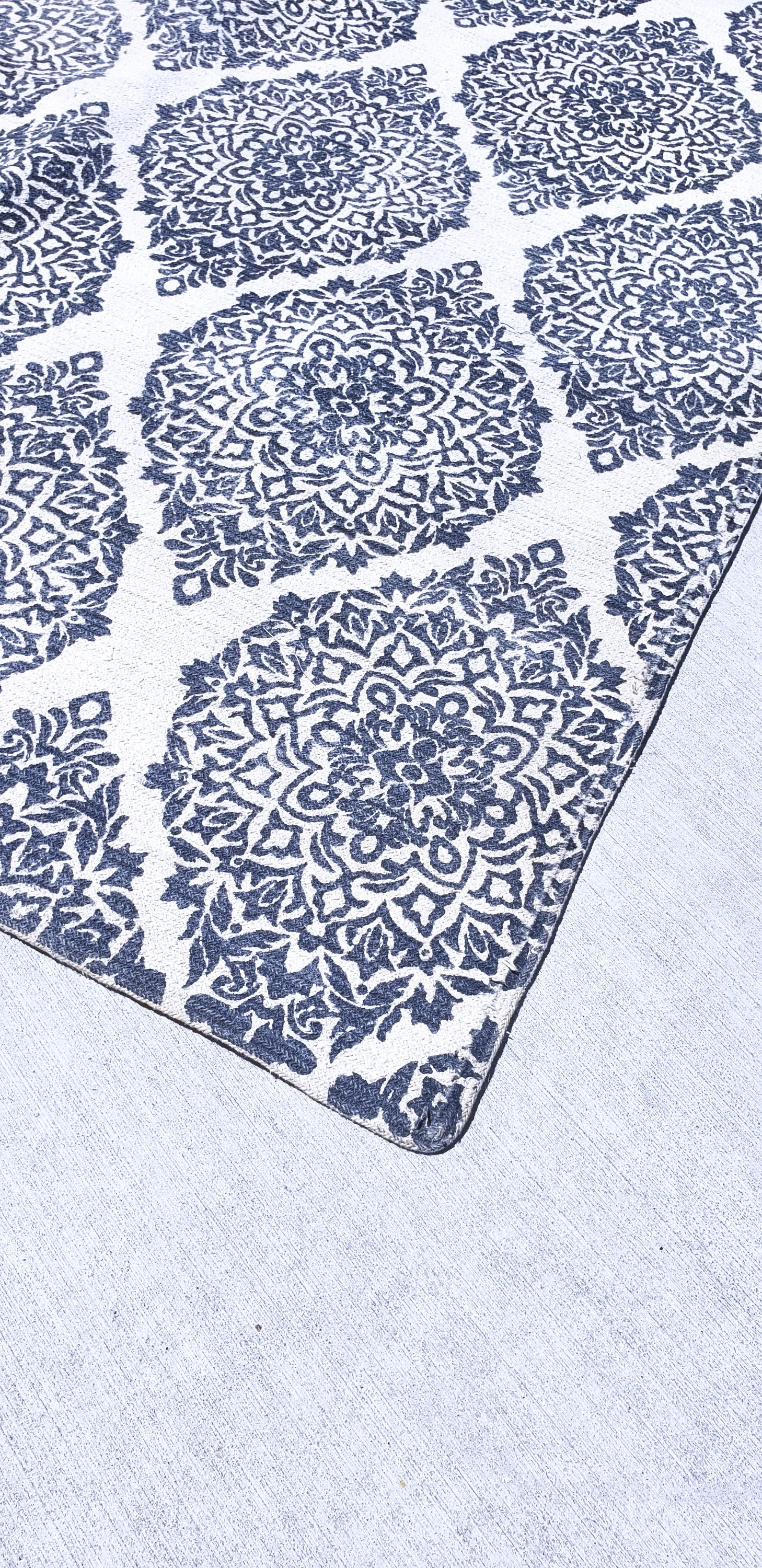 Navy Damask Rug