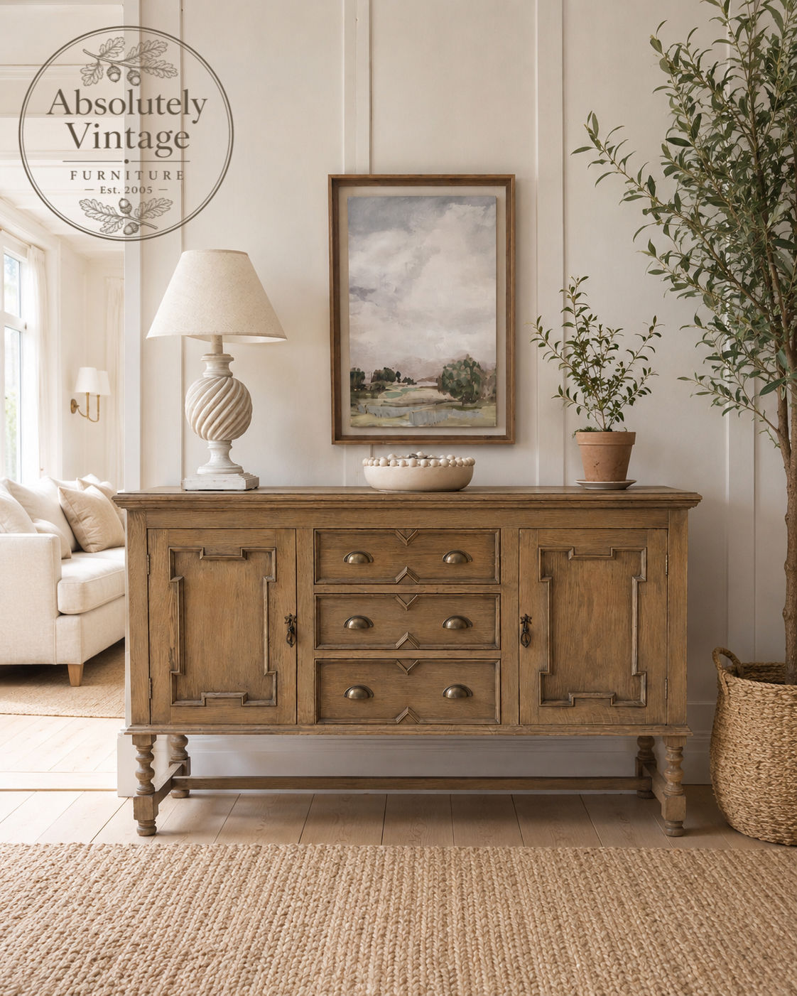 A Stunning Vintage Oak Sideboard