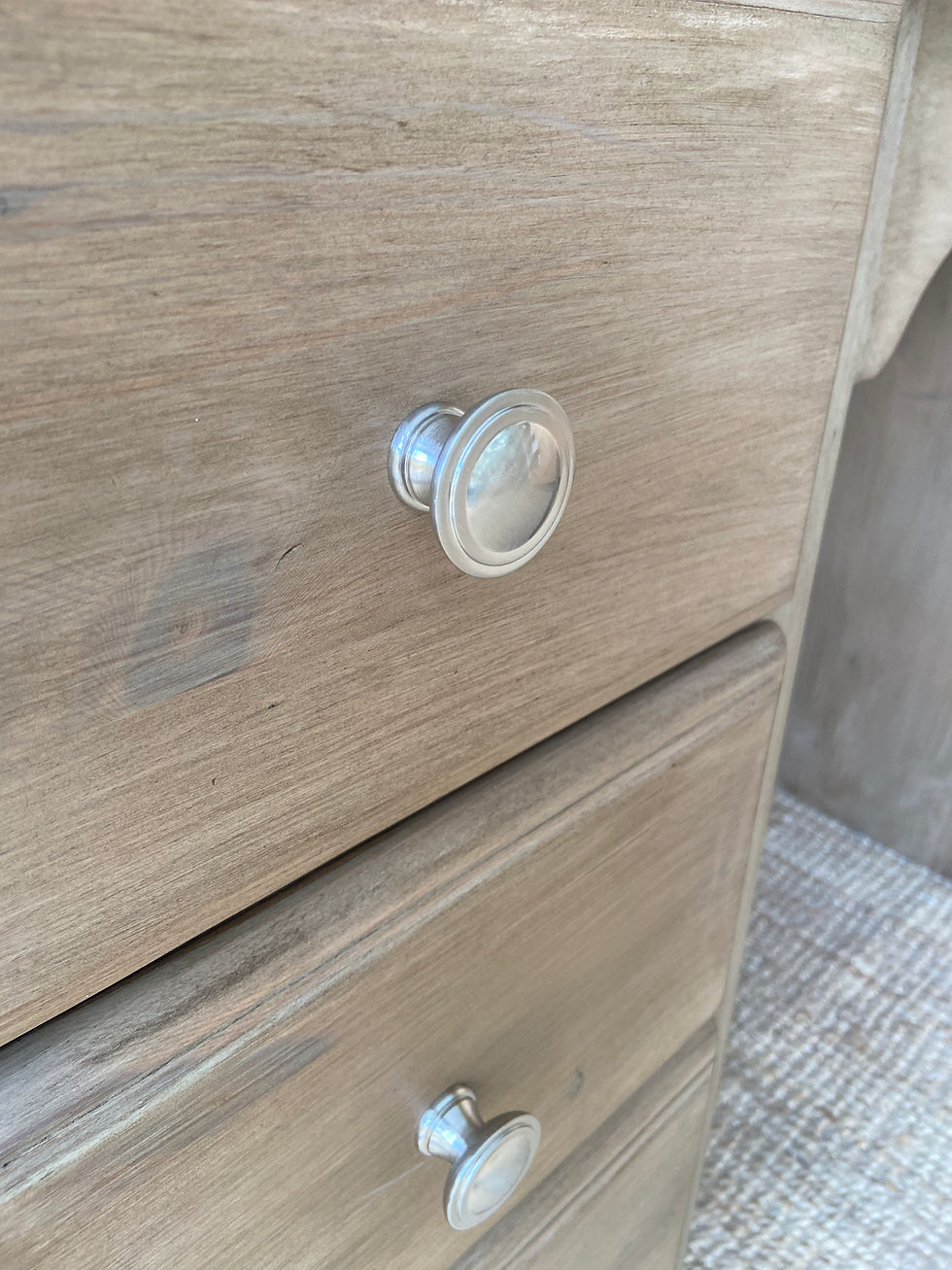 Thumbnail: A Rustic Dressing Table /  Desk ~ Oak Finish ~ Brushed Chrome Knob Handles