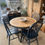 Thumbnail: An Extending Tiger Oak Dining Table and 4 Farmhouse Oak Chairs ~ Seats 6