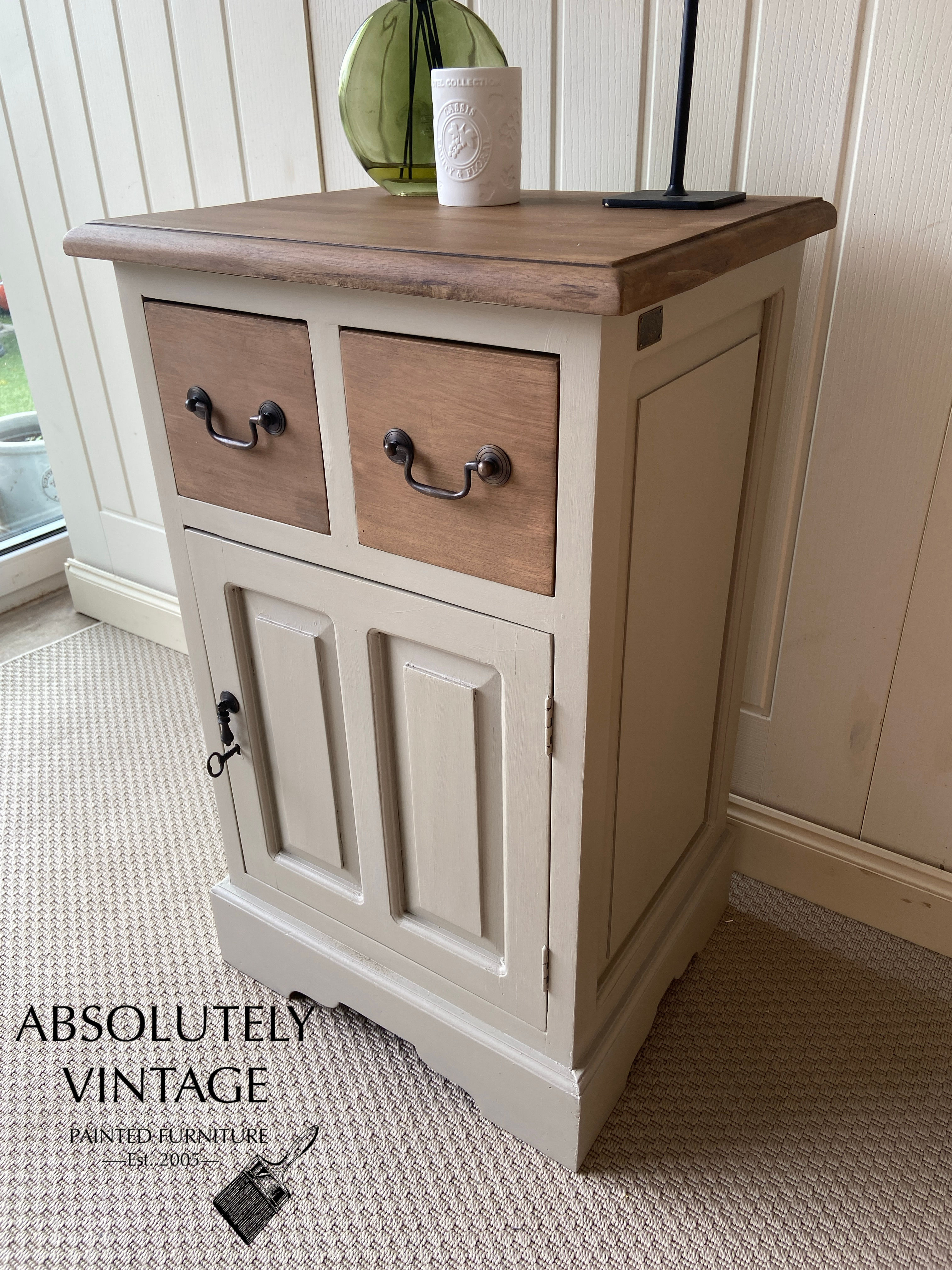 A Solid Wood Cabinet / Lamp Table~ Newly Painted 