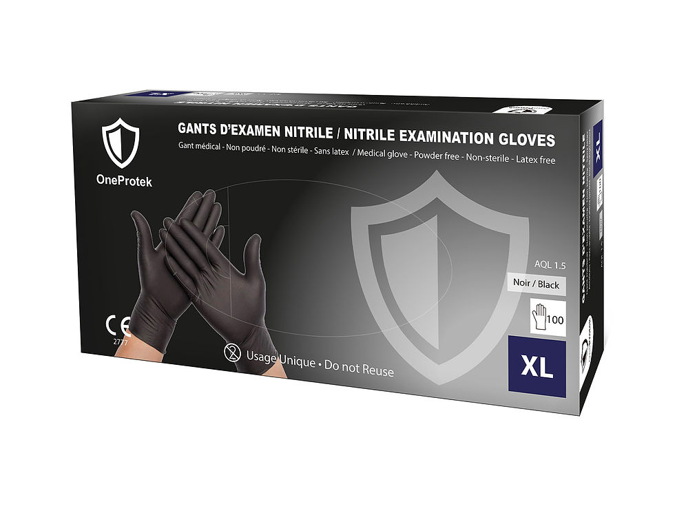 Miniature : 100 Gants Nitrile Noir Jetables