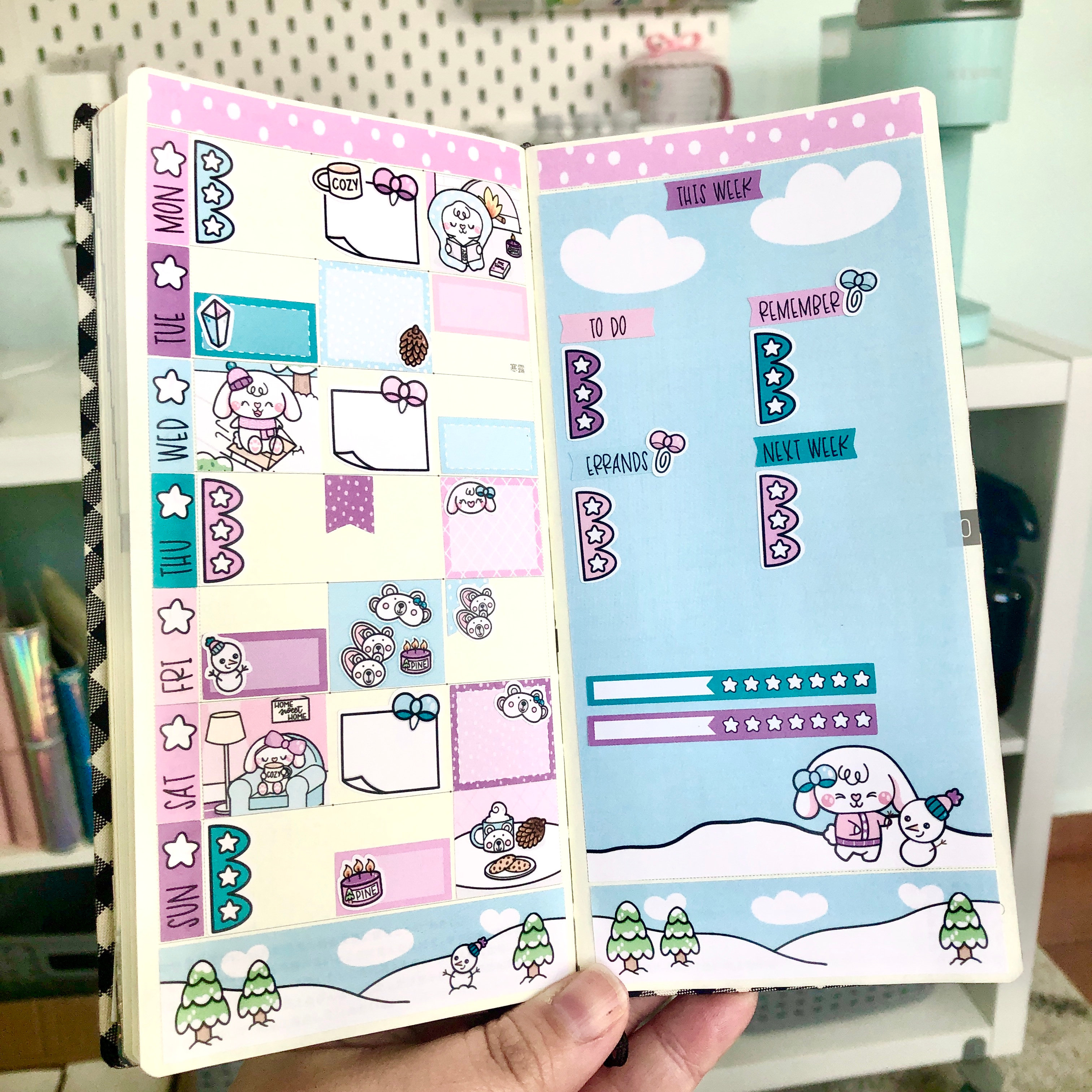 hello winter hobonichi weeks kit printable mr mrs mint