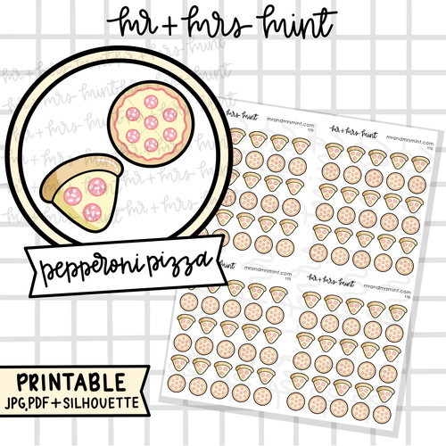 Pepperoni Pizza | Printable | Mr &amp; Mrs Mint