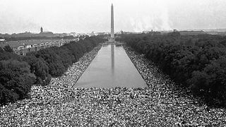 crowded national mall from march on washington