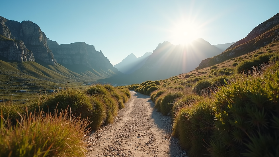 Eye-level view of a scenic Cape Town mountain trail