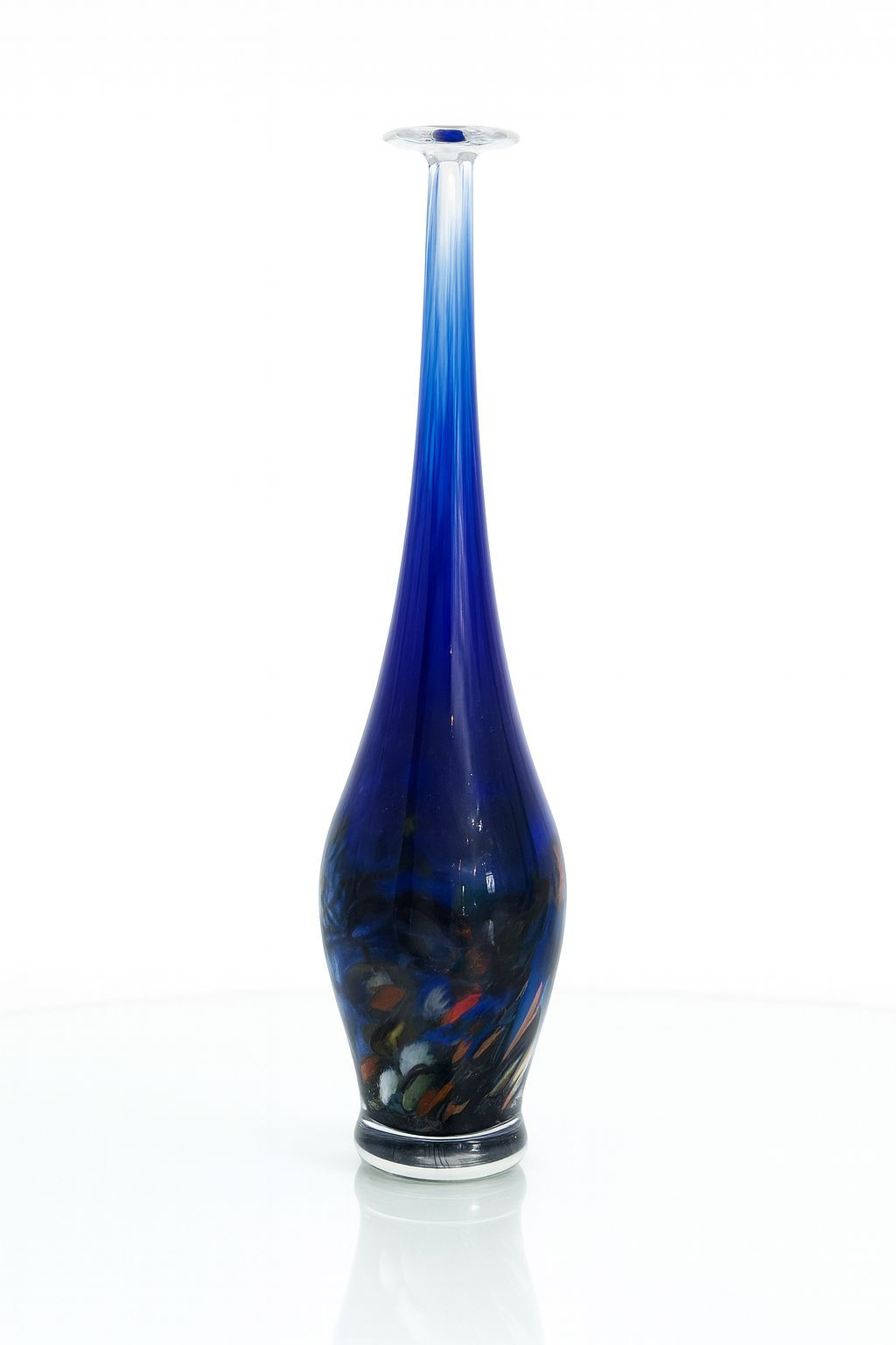 Blue Long Neck Vase