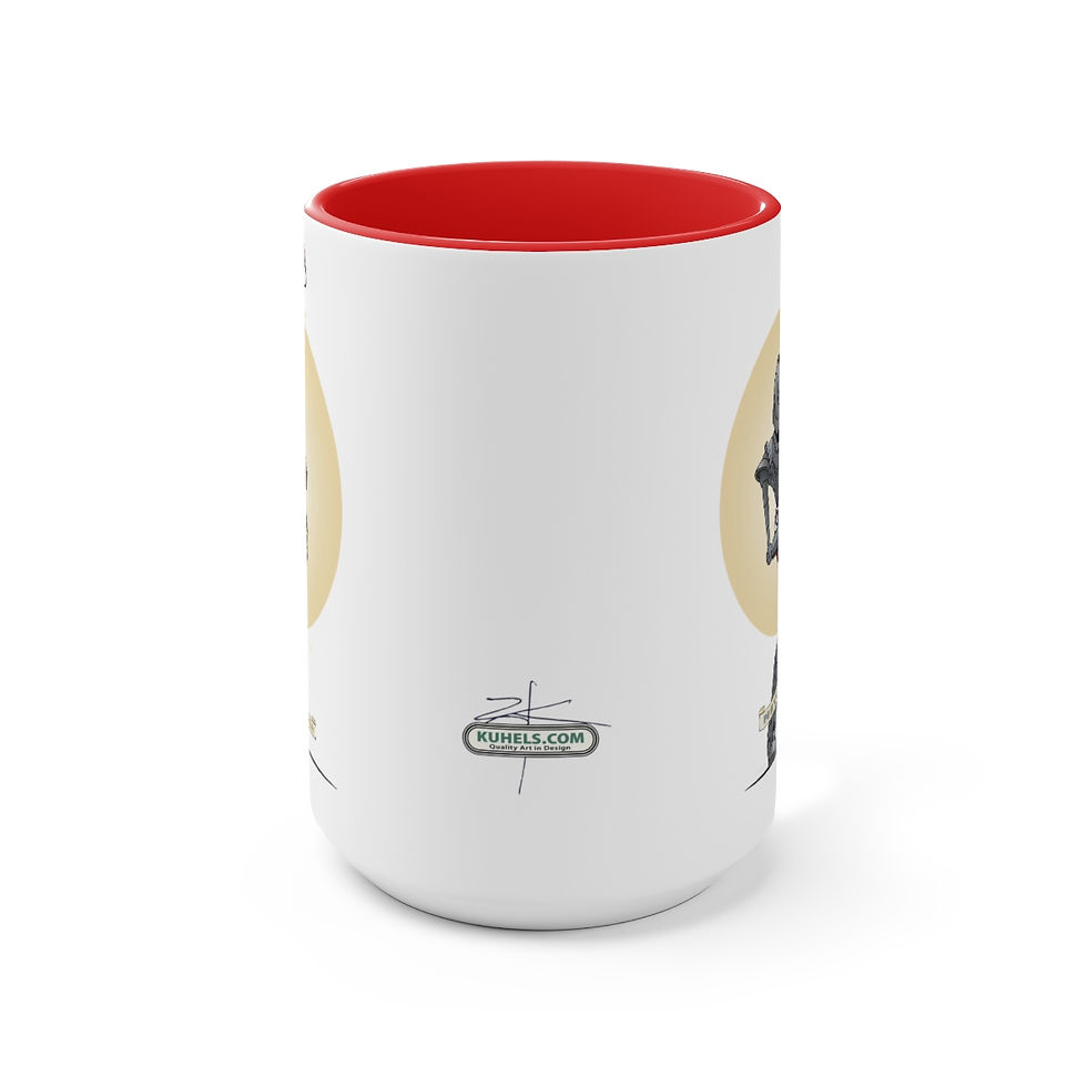 Thumbnail: "Metal AF" kuhel.com Art on a Two-Tone Coffee Mug, 15oz