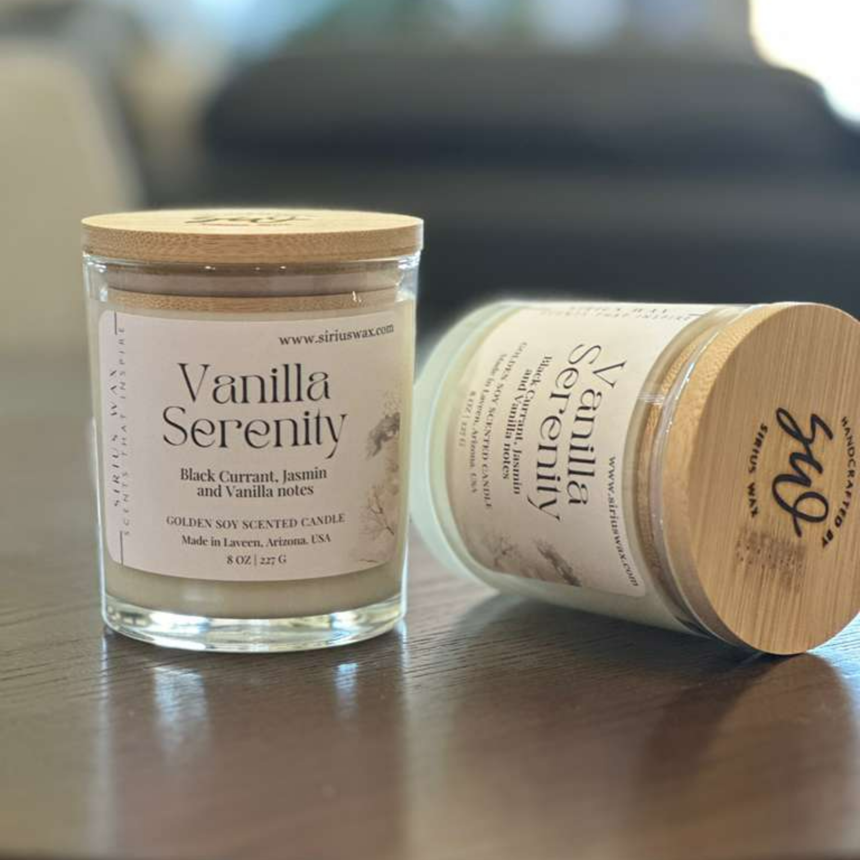 Clear Glass Jar Vanilla Serenity Candle
