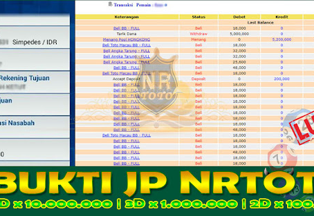 Bukti Pembayaran JP Togel HK 28 Agustus 2022