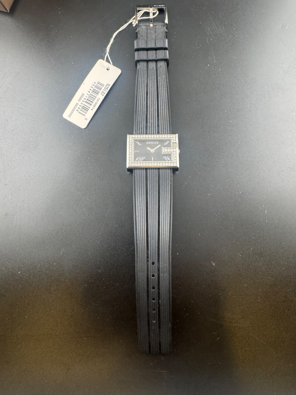 Gucci 100 G-Rectangle 100L Set Diamonds Ladies Watch Full Set From California, view 4