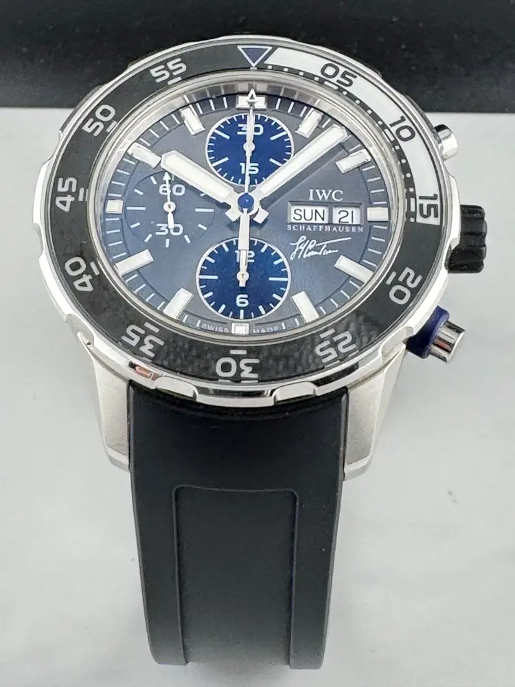 Thumbnail: IWC Aquatimer Cousteau Edition Chronograph 45mm Grey Dial Watch IW376706