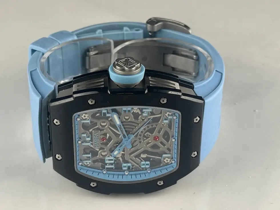 Thumbnail: HAOFA Skeleton Dial Automatic Steel/Rubber R Mille US Seller