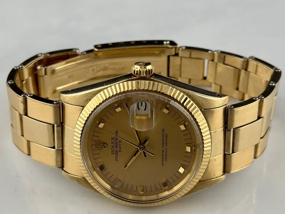 Thumbnail: Rolex Oyster Perpetual 1503 34mm Gold Champagne Oyster Rivet Bracelet with Box
