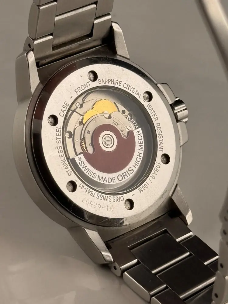 Thumbnail: Oris BC3 Advanced Day Date Automatic Black Dial Steel 7641-41 US Seller